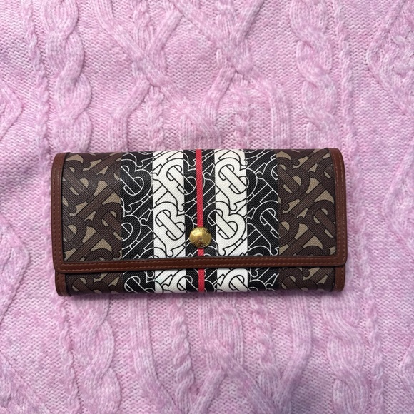 Burberry Handbags - Burberry TB Monogram long Wallet.